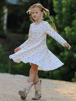 Rylee Faith Designs - Fall Pumpkin Bow Girls Twirl Dress - alternate view 3
