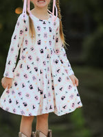 Rylee Faith Designs - Halloween Vintage Cameo Print Girls Twirl Dress