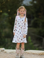 Rylee Faith Designs - Halloween Vintage Cameo Print Girls Twirl Dress - alternate view 2