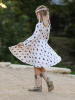 Rylee Faith Designs - Halloween Vintage Cameo Print Girls Twirl Dress - alternate view 3