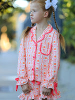 Rylee Faith Designs - Halloween Thanksgiving Pumpkin Bow Girls Pajama Set - alternate view 3