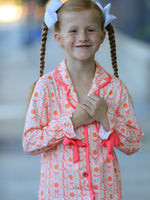 Rylee Faith Designs - Halloween Thanksgiving Pumpkin Bow Girls Pajama Set - alternate view 6