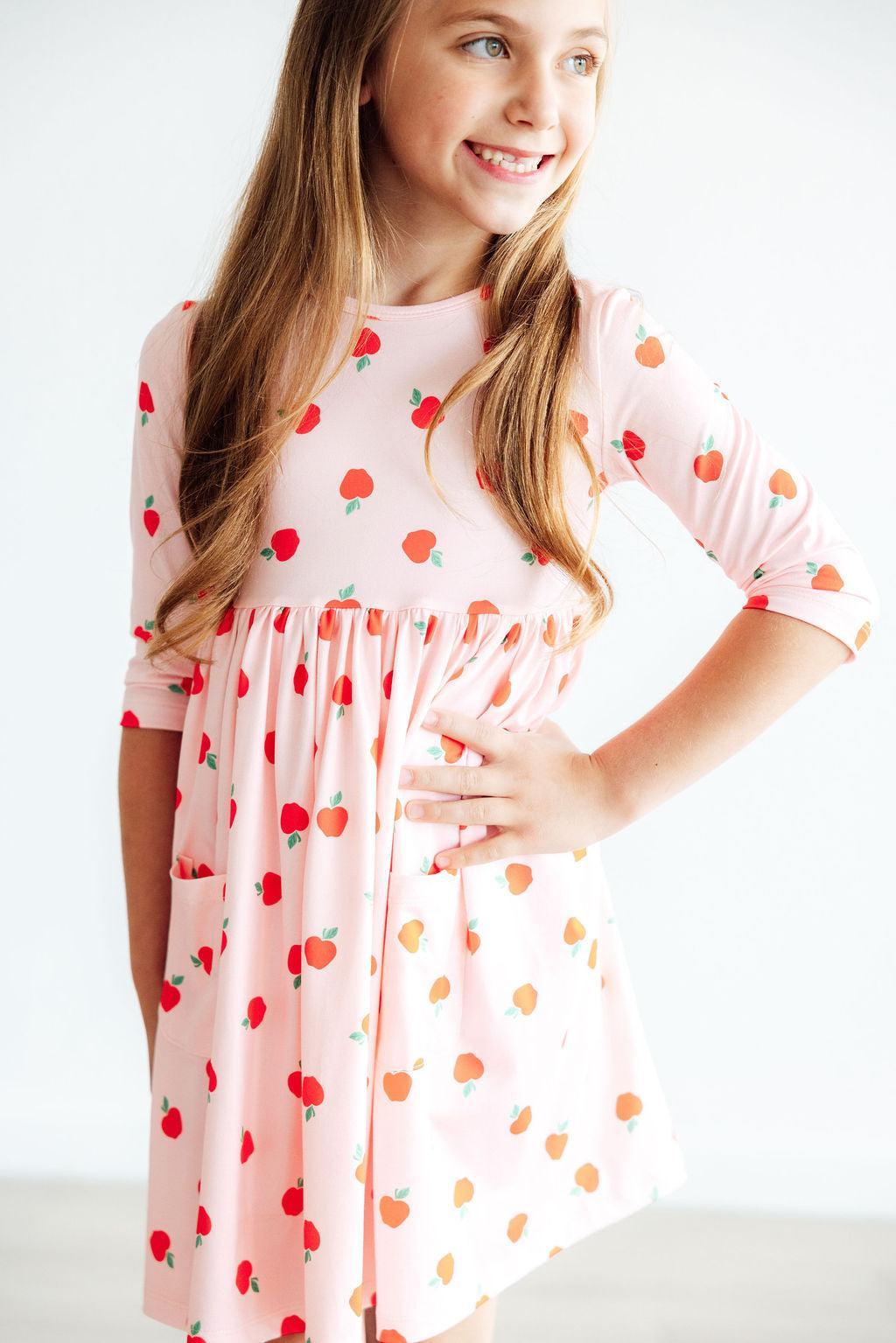 An Apple a Day 3/4 Sleeve Pocket Twirl Dress - Image 5