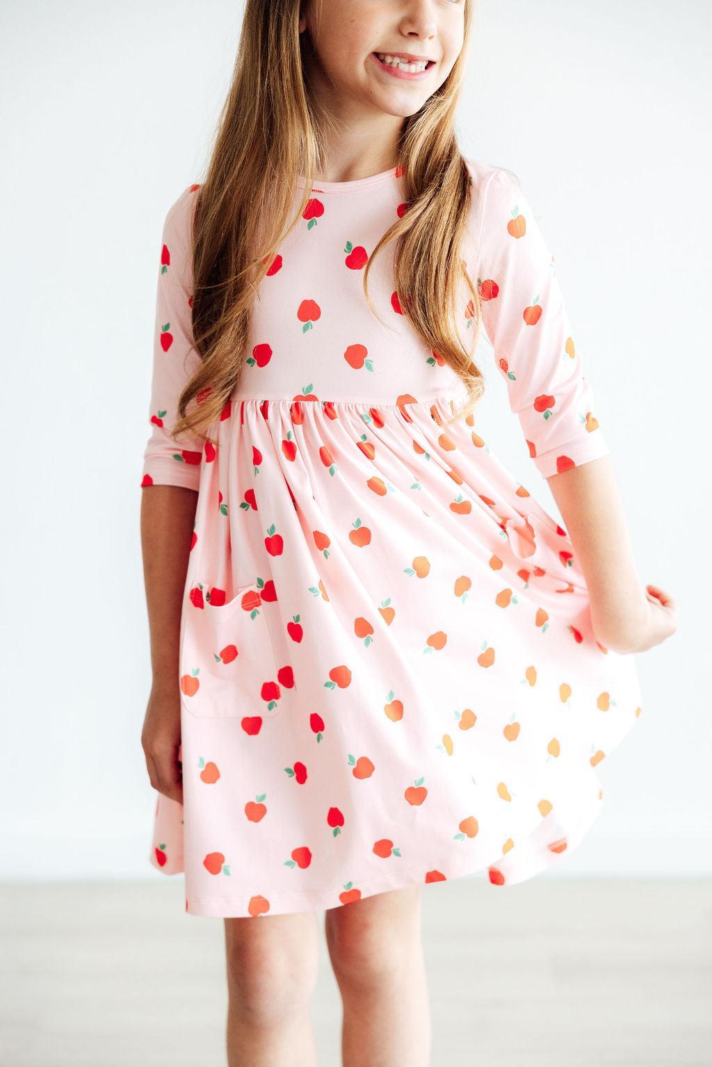 An Apple a Day 3/4 Sleeve Pocket Twirl Dress - Image 7