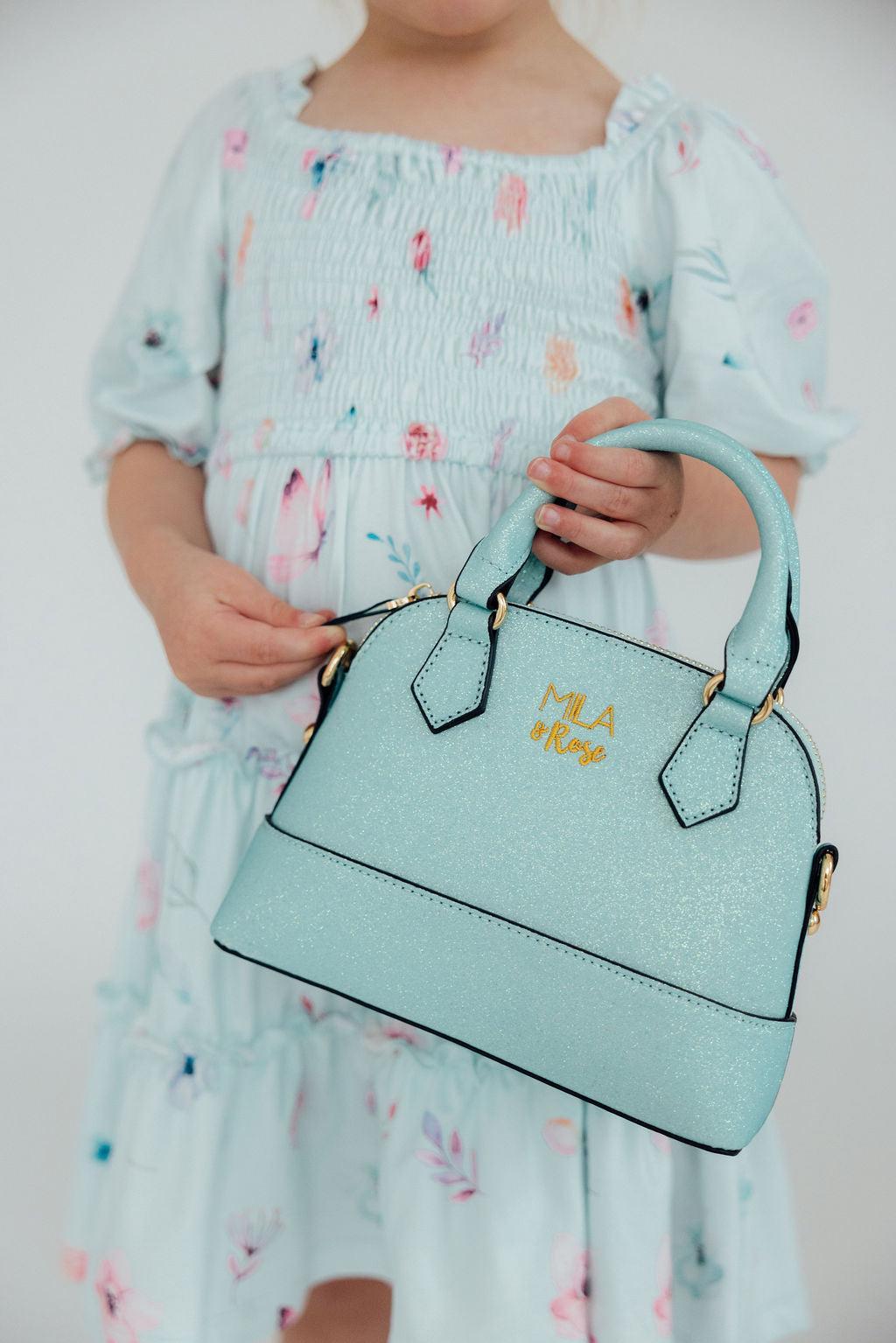 Aqua Glitter Girl's Crossbody Purse - Image 2