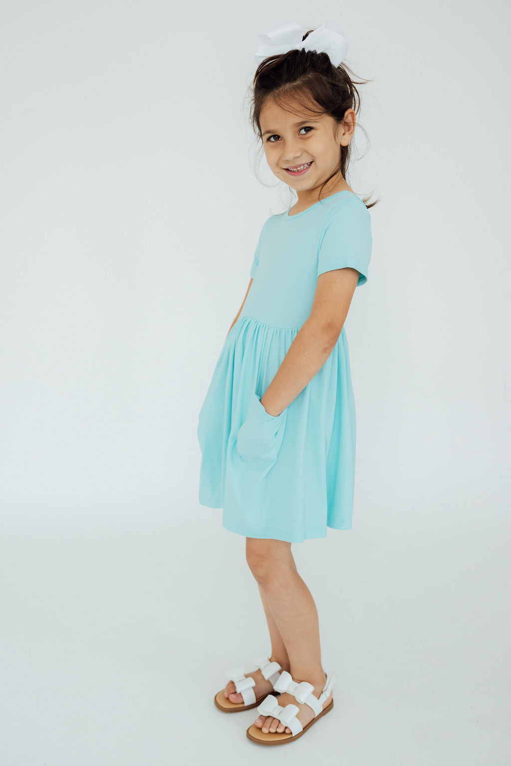 Aqua S/S Pocket Twirl Dress - Image 3