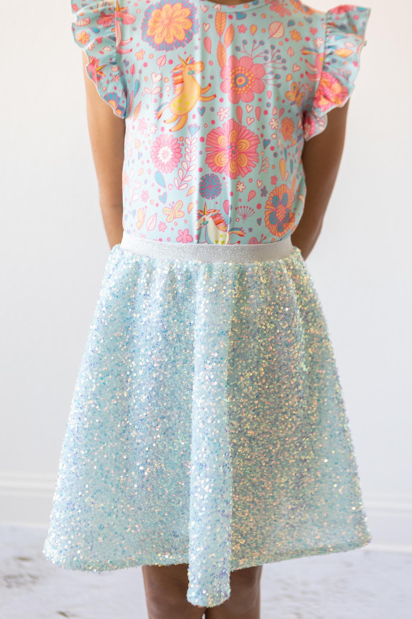 Aqua Sequin Twirl Skort - Image 2