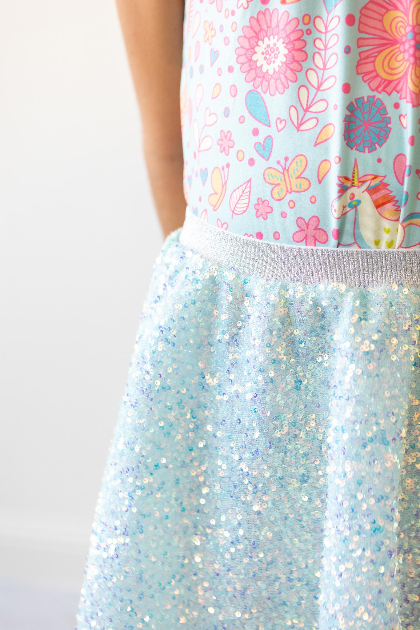 Aqua Sequin Twirl Skort - Image 4