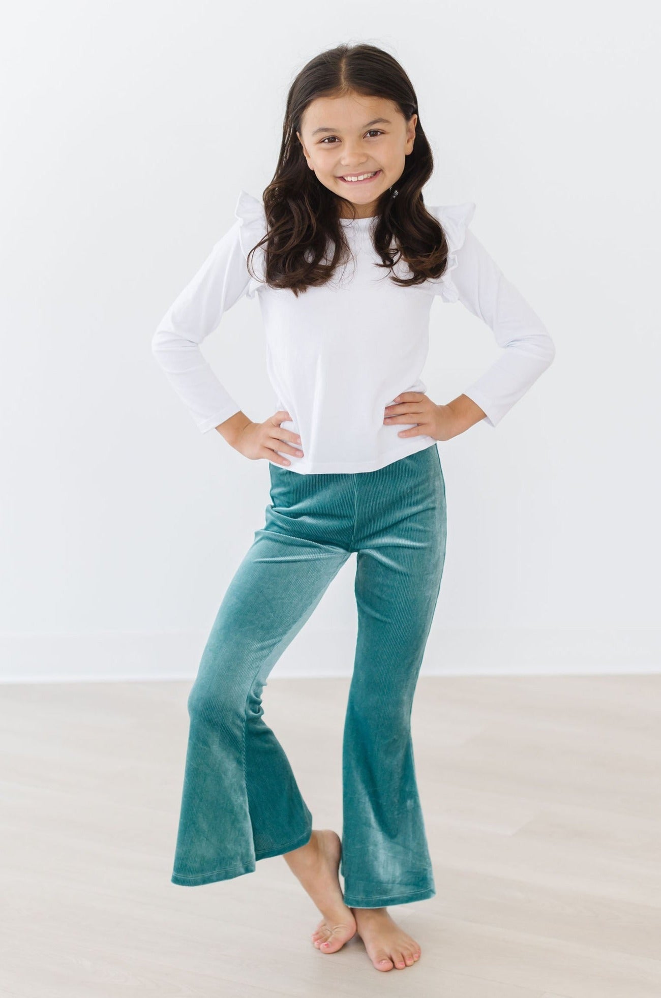 Aquamarine Ribbed Velvet Bells - Image 3