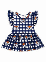 Auburn Plaid Aubie S/S Flutter Twirl Bodysuit