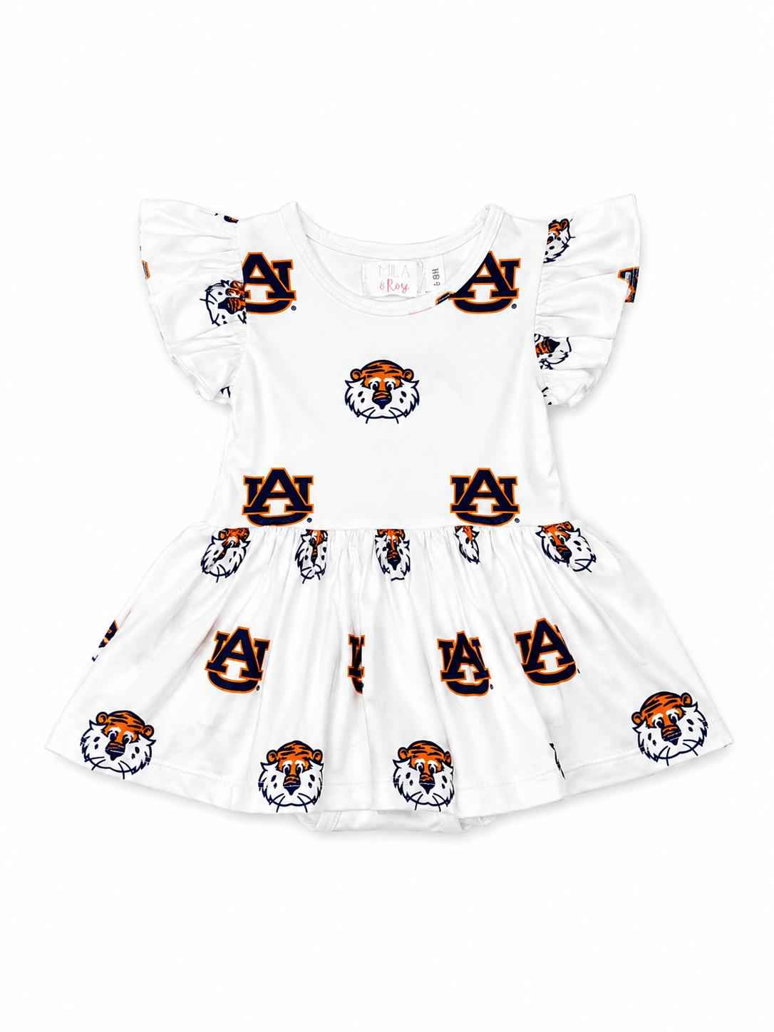 Auburn White Aubie S/S Flutter Twirl Bodysuit