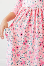 Azalea 3/4 Sleeve Pocket Twirl Dress - Image 2