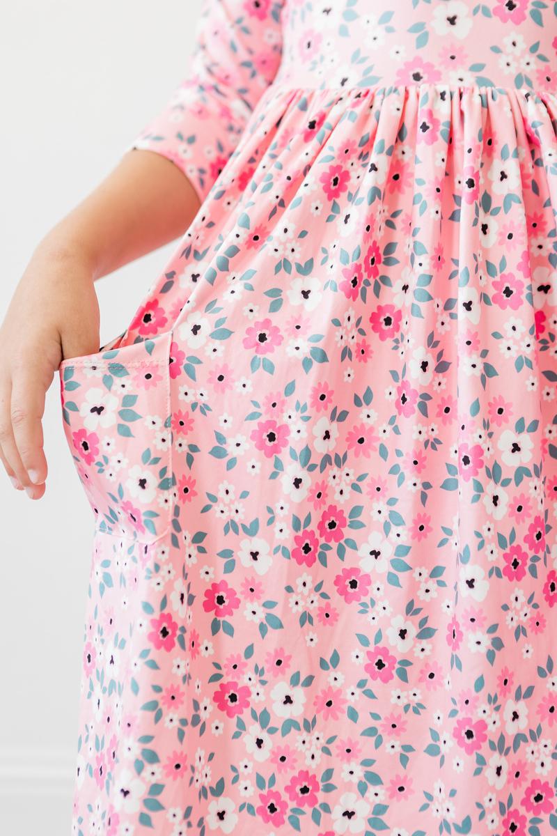 Azalea 3/4 Sleeve Pocket Twirl Dress - Image 2