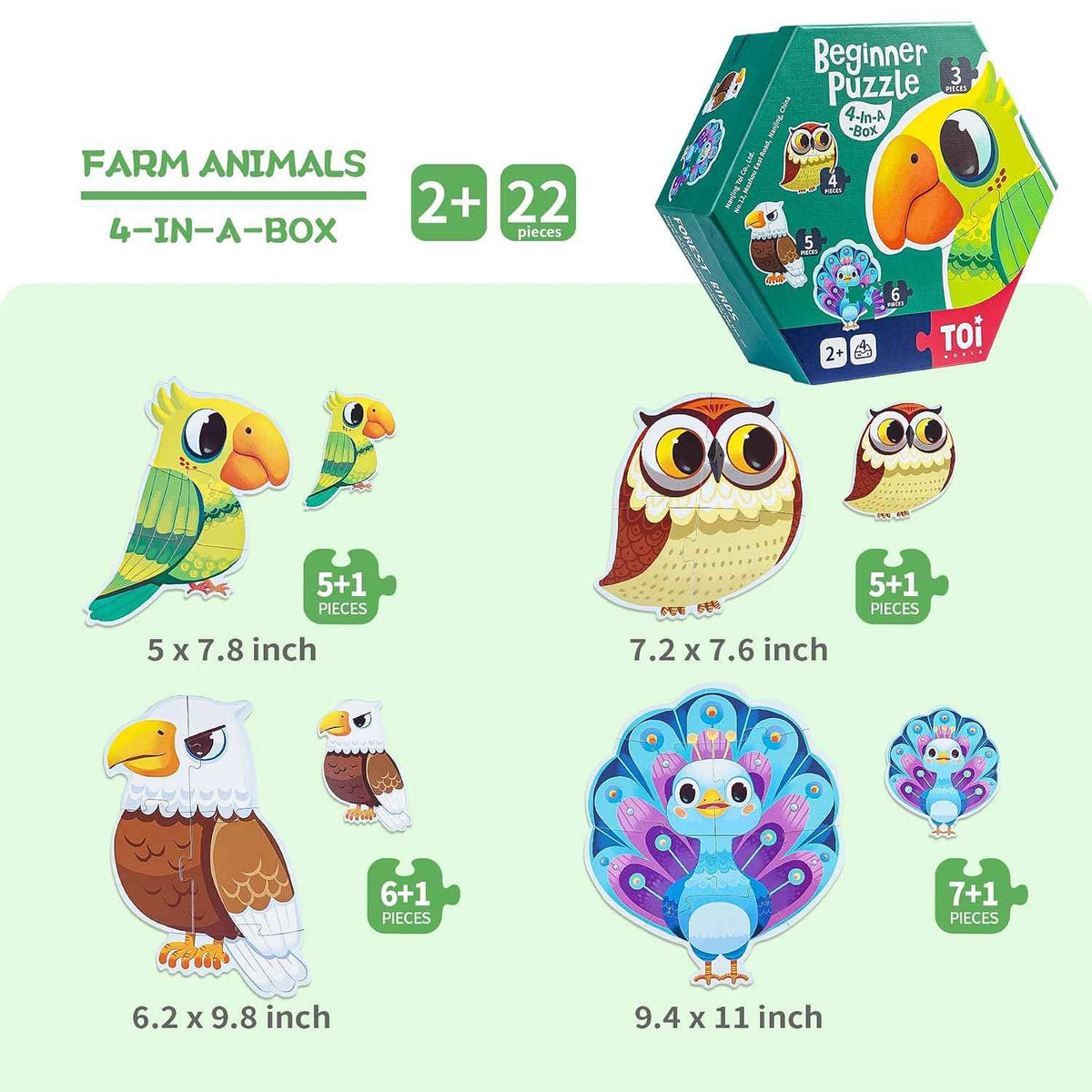 My First Animal Puzzle Adventure Big Pieces for Little Hands Ages 2+