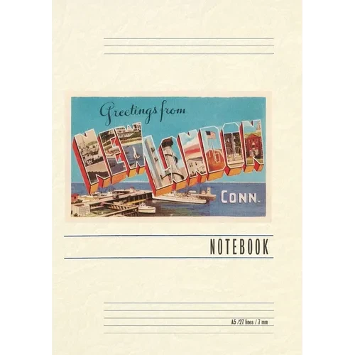 Vintage Lined Notebook Greetings from New London - Paperback