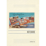 Vintage Lined Notebook Greetings from New London - Paperback