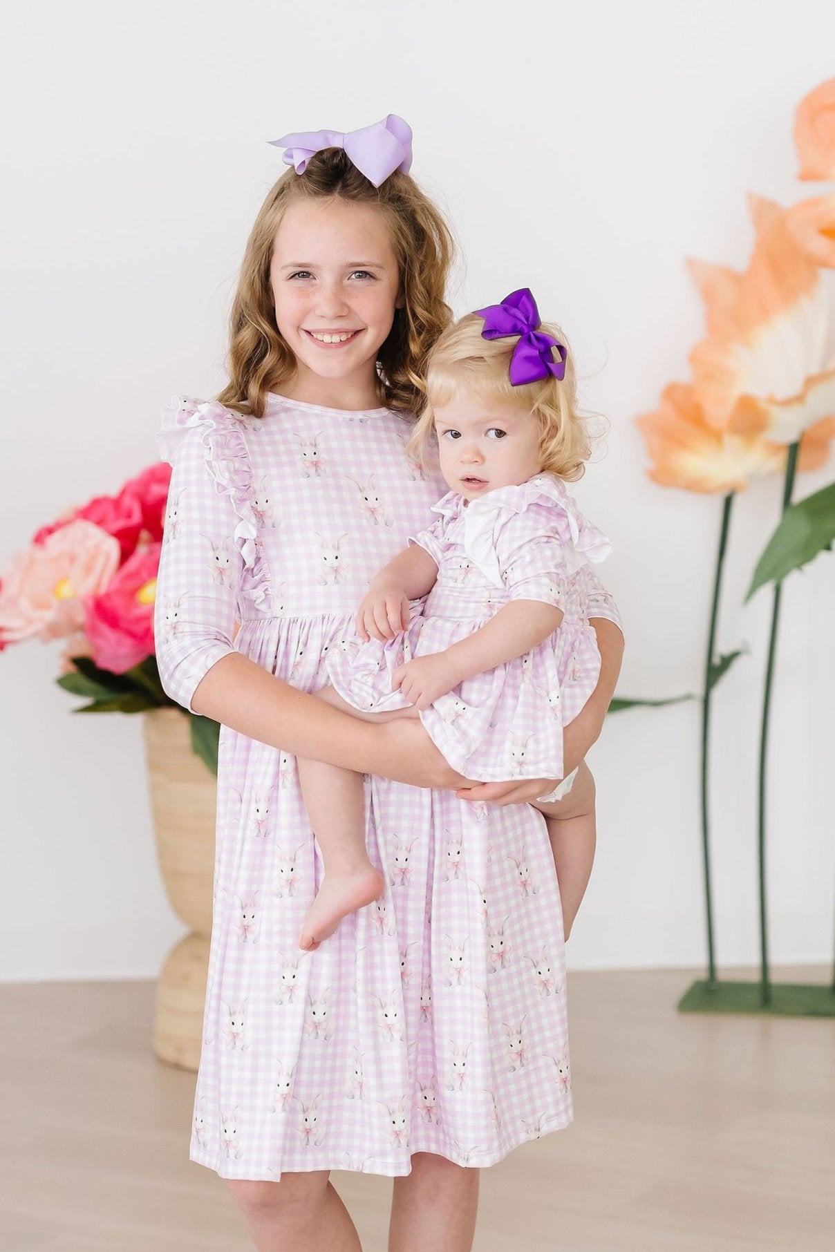 Baby Bunnies 3/4 Sleeve Flutter Twirl Bodysuit - Image 3
