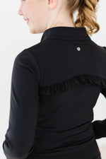 Balanced Black Full-Zip Ruffle Active Jacket - Image 2