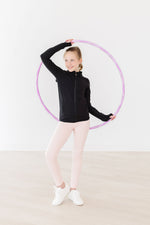 Balanced Black Full-Zip Ruffle Active Jacket - Image 3