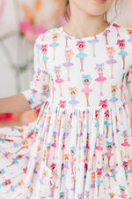 Ballerina Bows 3/4 Sleeve Pocket Twirl Dress - Image 2