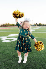 Baylor Green Bear 3/4 Sleeve Pocket Twirl Dress - Image 4