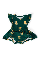 Baylor Green Bear Flutter Twirl Bodysuit - Image 2