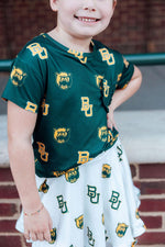 Baylor Green Bear Ruffle Pocket Tee - Image 2