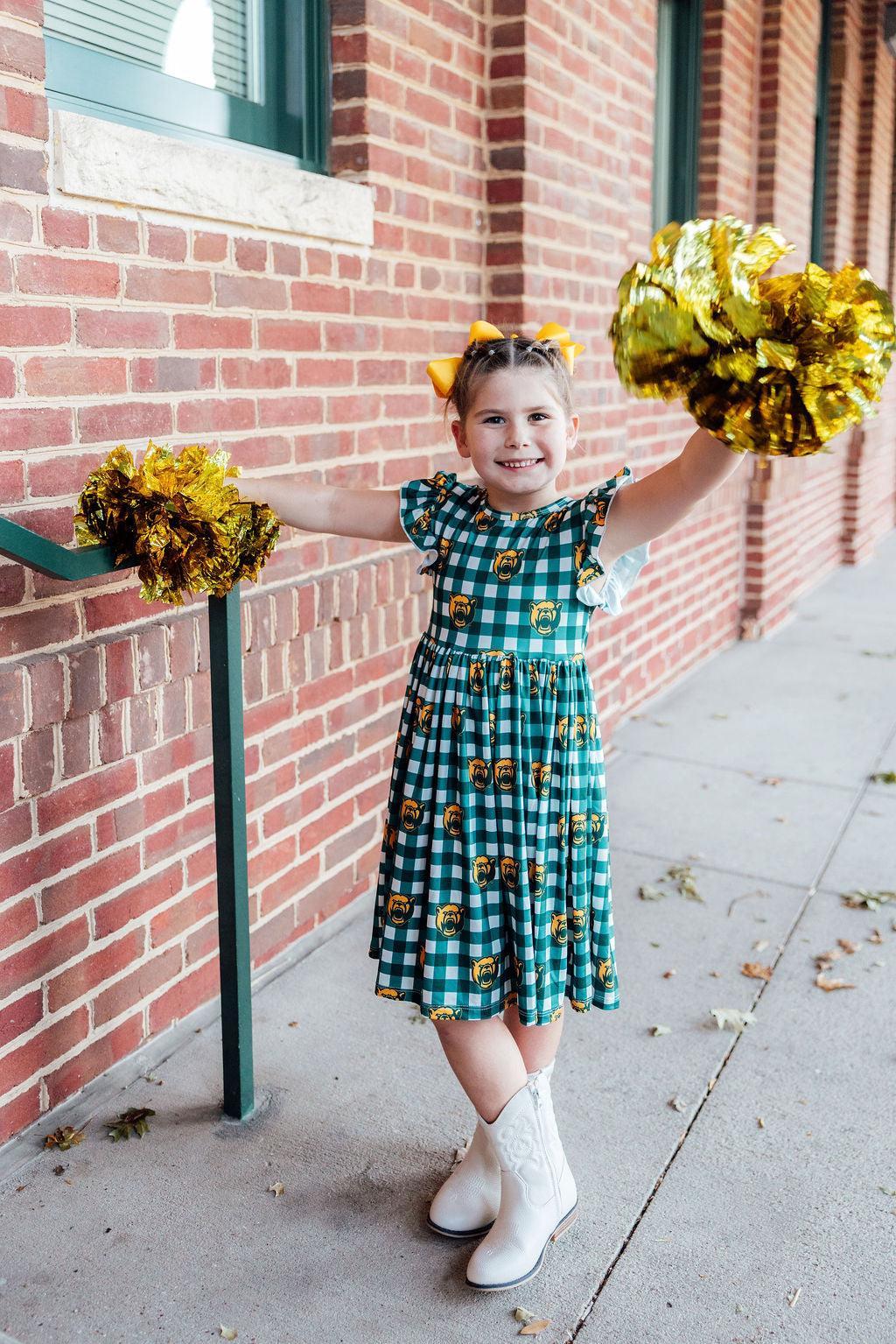 Baylor Plaid Bear Flutter Twirl Dress - Image 4