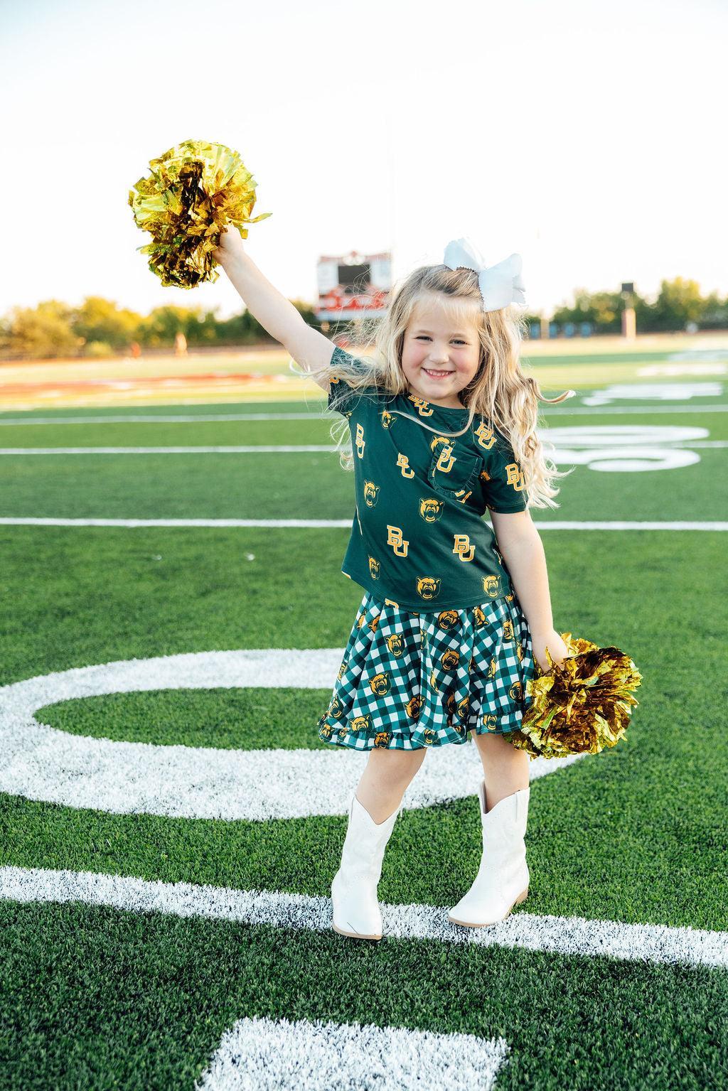 Baylor Plaid Bear Ruffle Twirl Skort - Image 2