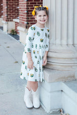 Baylor White Bear 3/4 Sleeve Pocket Twirl Dress - Image 2