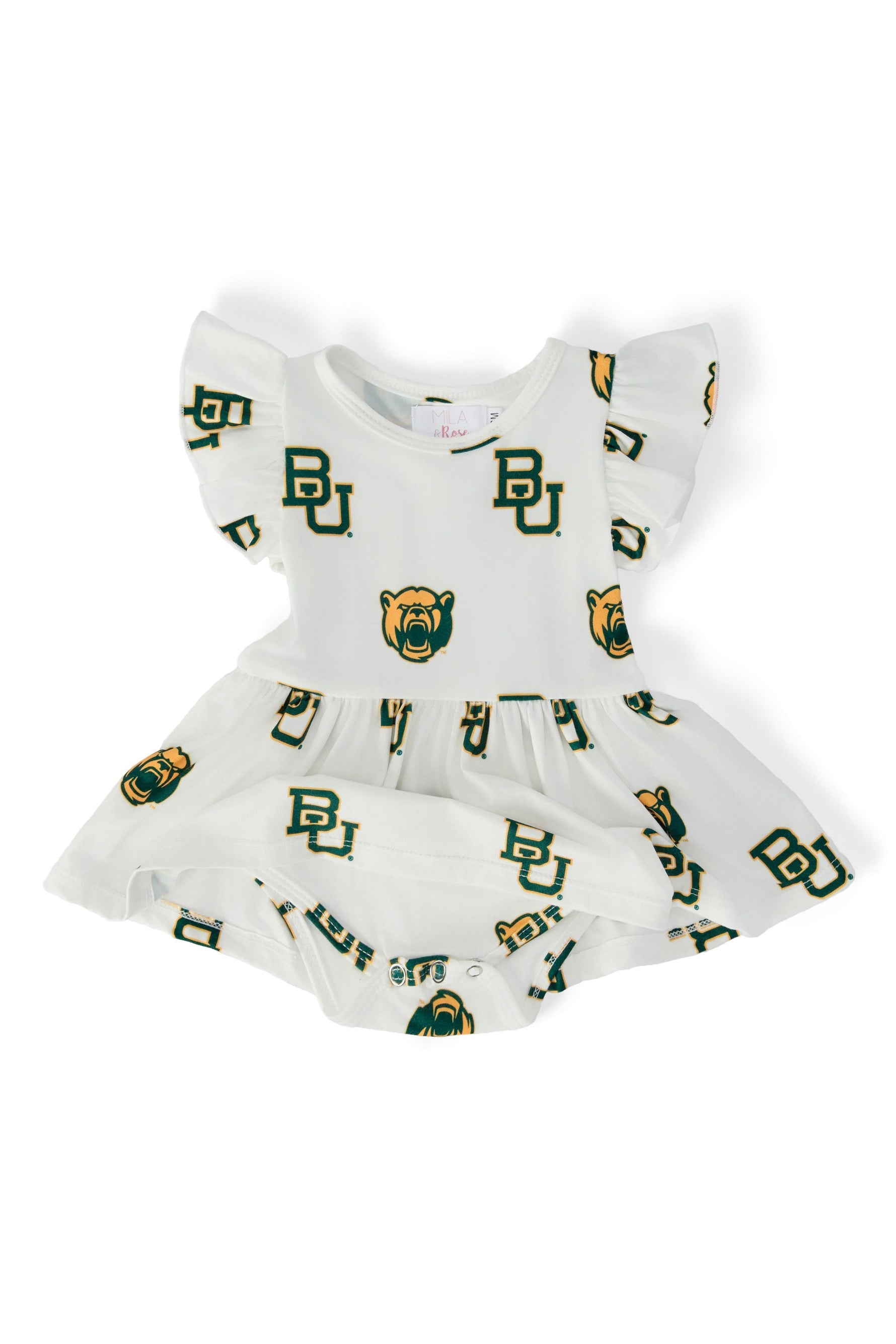 Baylor White Bear Flutter Twirl Bodysuit - Image 2
