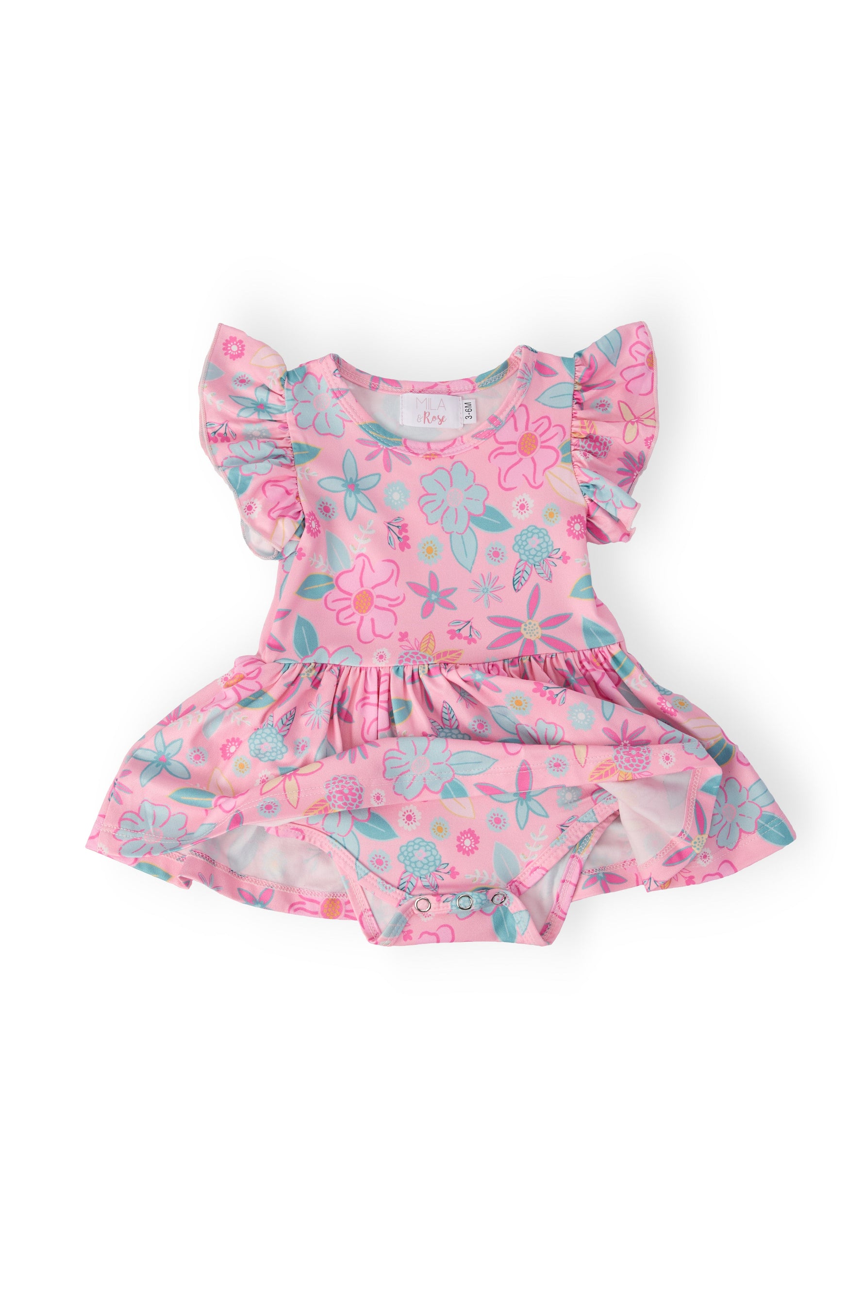 Beachy Blooms S/S Flutter Twirl Bodysuit - Image 2
