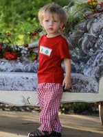 Rylee Faith Designs - Christmas Smocking Embroidered Christmas Tree Plaid Boys Set - alternate view 4