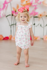 Berries & Bows Ruffle Cross Back Romper - Image 2