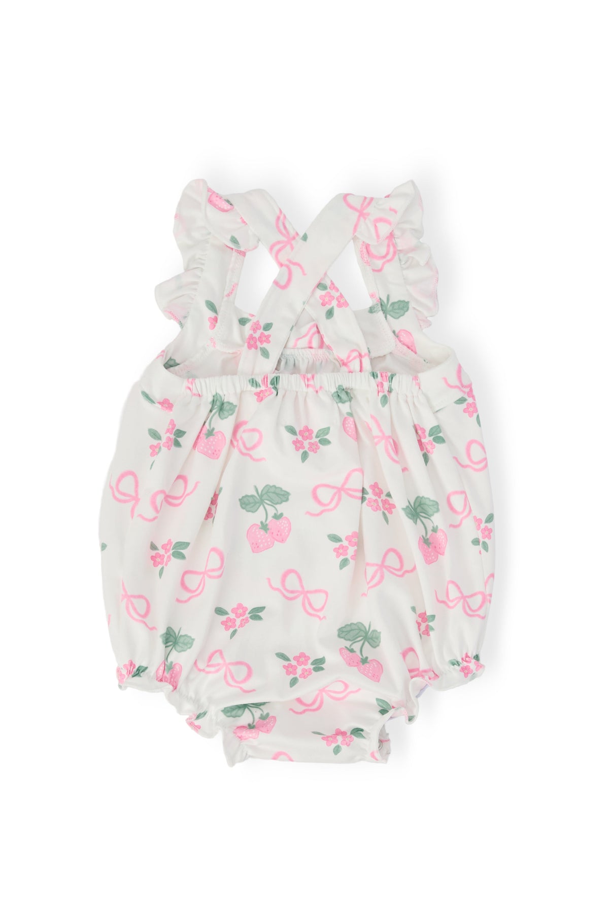 Berries & Bows Ruffle Cross Back Romper - Image 5