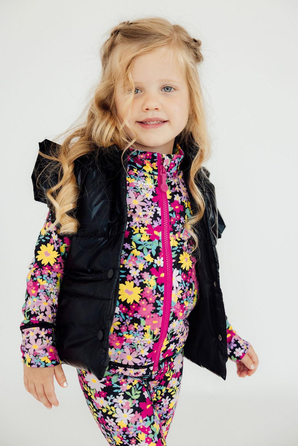 Black Checker Puffer Vest - Image 3