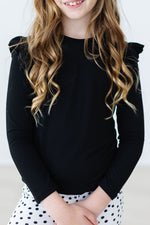 Black L/S Ruffle Tee - Image 3