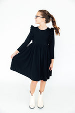 Black L/S Ruffle Twirl Dress - Image 2