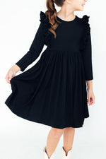 Black L/S Ruffle Twirl Dress - Image 3