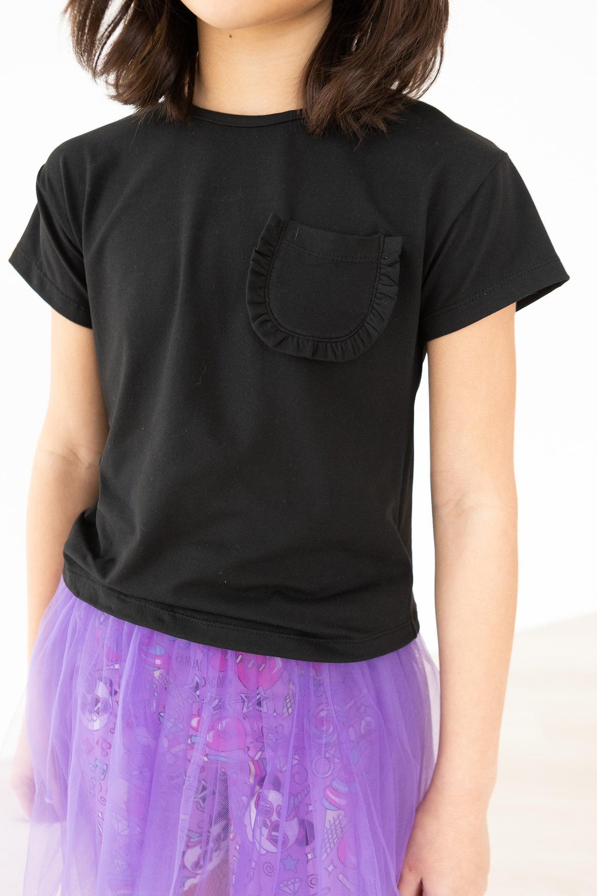 Black Ruffle Pocket Tee - Image 4