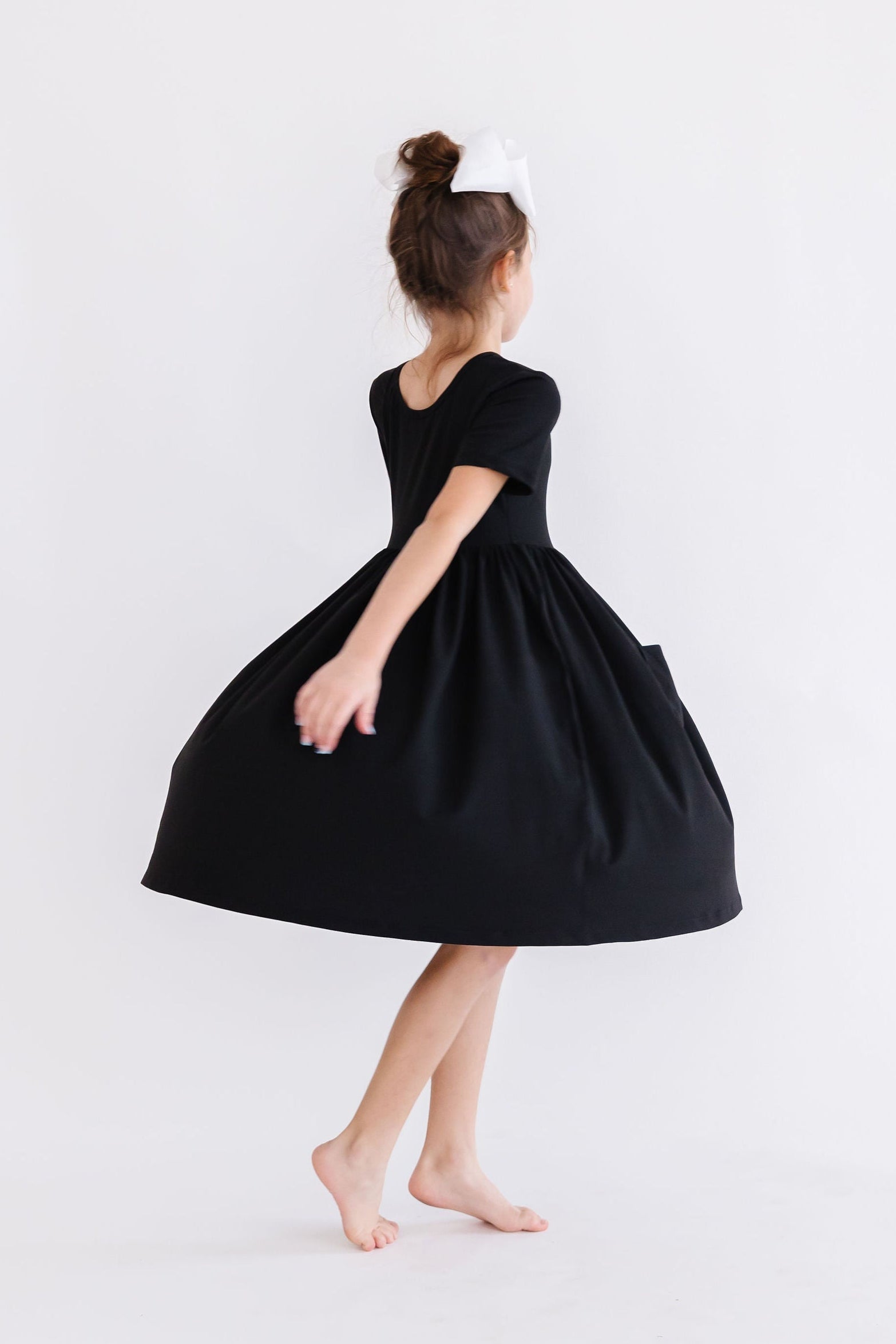 Black S/S Pocket Twirl Dress - Image 2