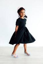 Black S/S Pocket Twirl Dress - Image 3