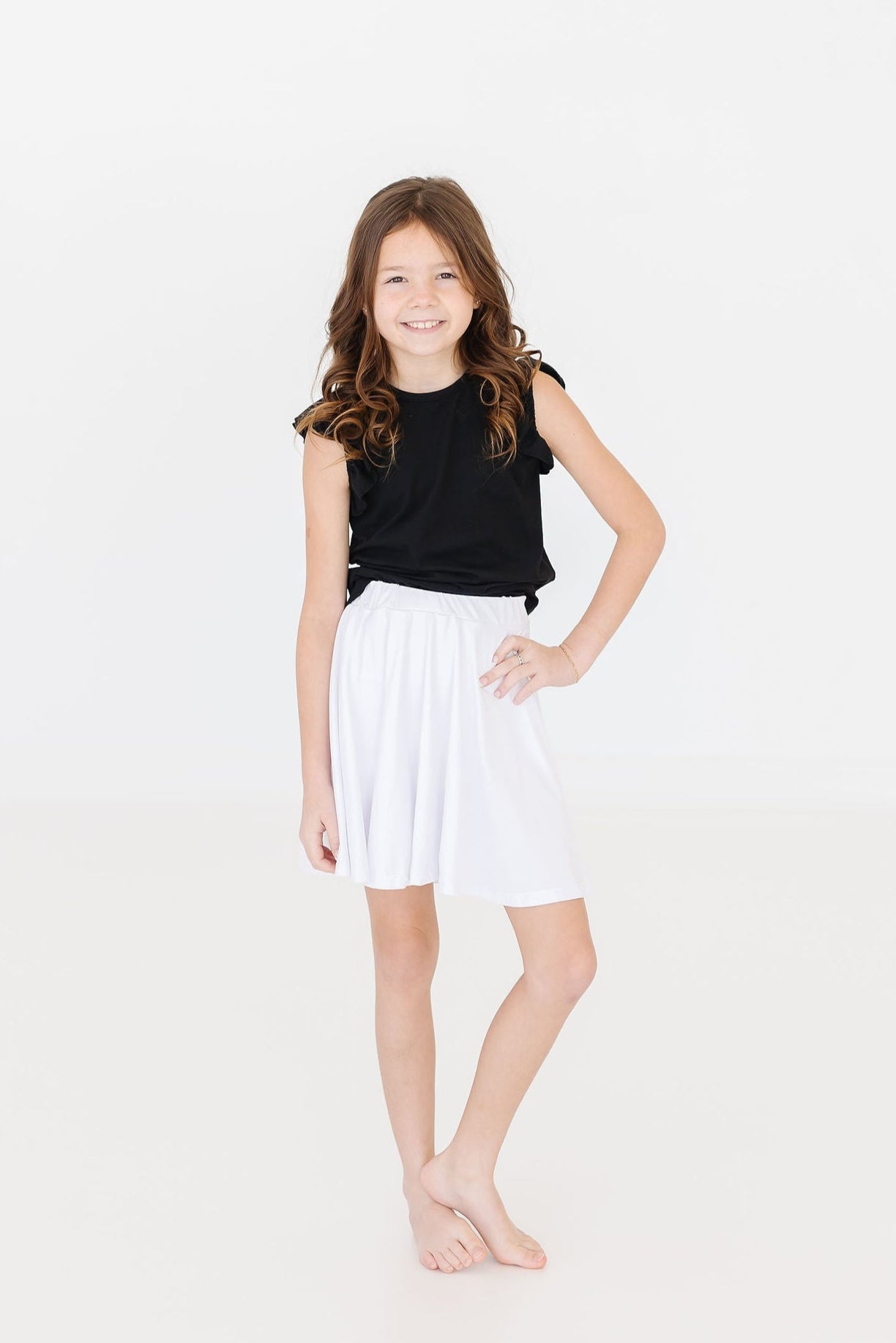 Black S/S Ruffle Tee - Image 2