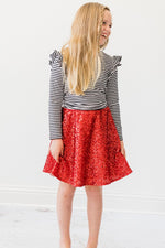 Black & White Stripe L/S Ruffle Tee - Image 2