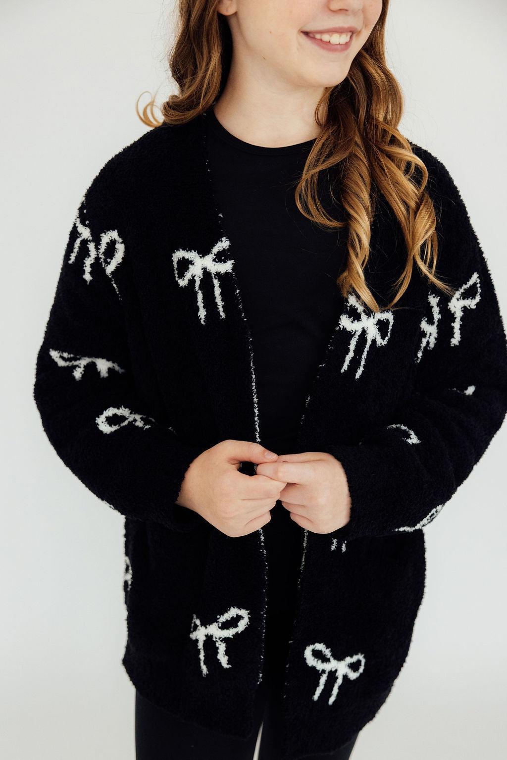 Black/Coconut Bow Cozy Cardigan - Image 4