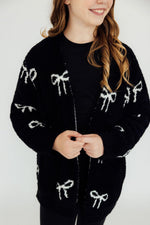 Black/Coconut Bow Cozy Cardigan - Image 4