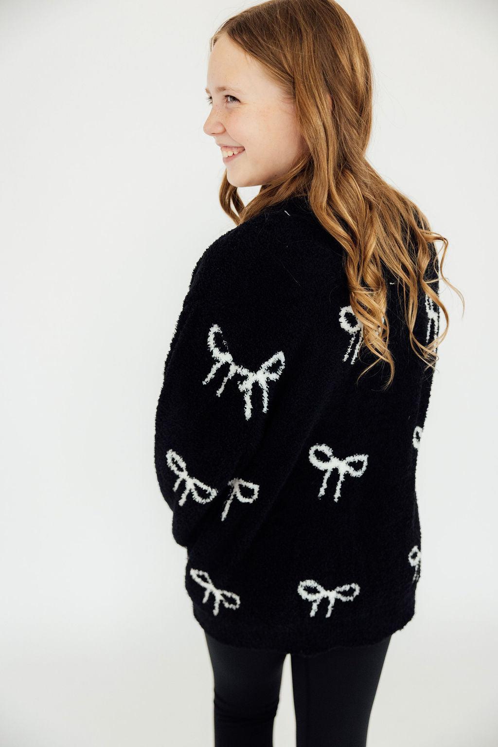 Black/Coconut Bow Cozy Cardigan - Image 5