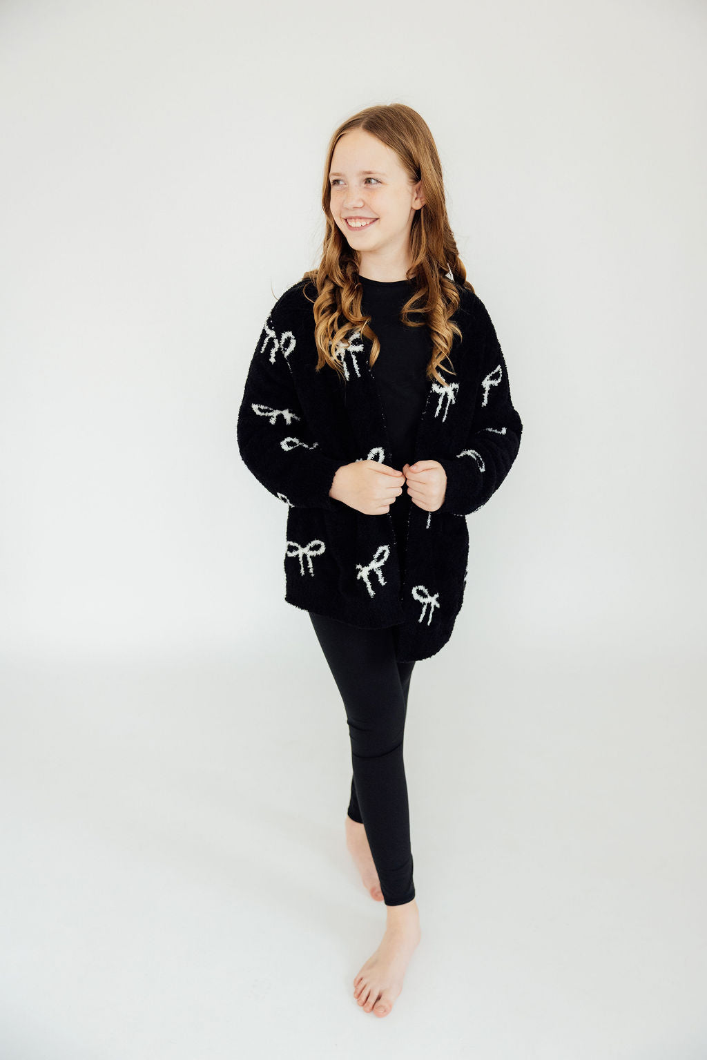 Black/Coconut Bow Cozy Cardigan - Image 6