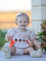 Rylee Faith Designs - Thanksgiving Smocked Girls Dress Bloomer Set Turkey Embroidery - alternate view 2