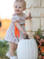 Rylee Faith Designs - Thanksgiving Smocked Girls Dress Bloomer Set Turkey Embroidery - alternate view 4